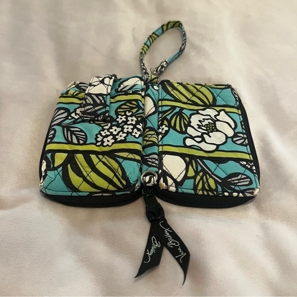VERA BRADLEY Island Blooms Carry It All Wristlet Blue Green Lippies Case - Picture 9 of 11